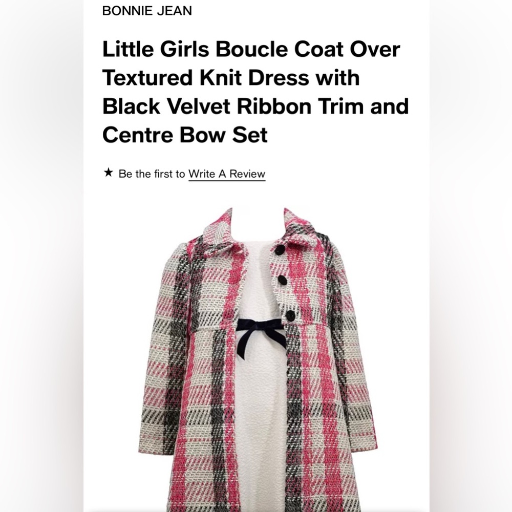 Brand new pea coat dress set girls